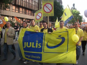 Auf der Demonstration Freiheit statt Angst