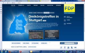 Screenshot der Dreikönigsseite der Bundes-FDP